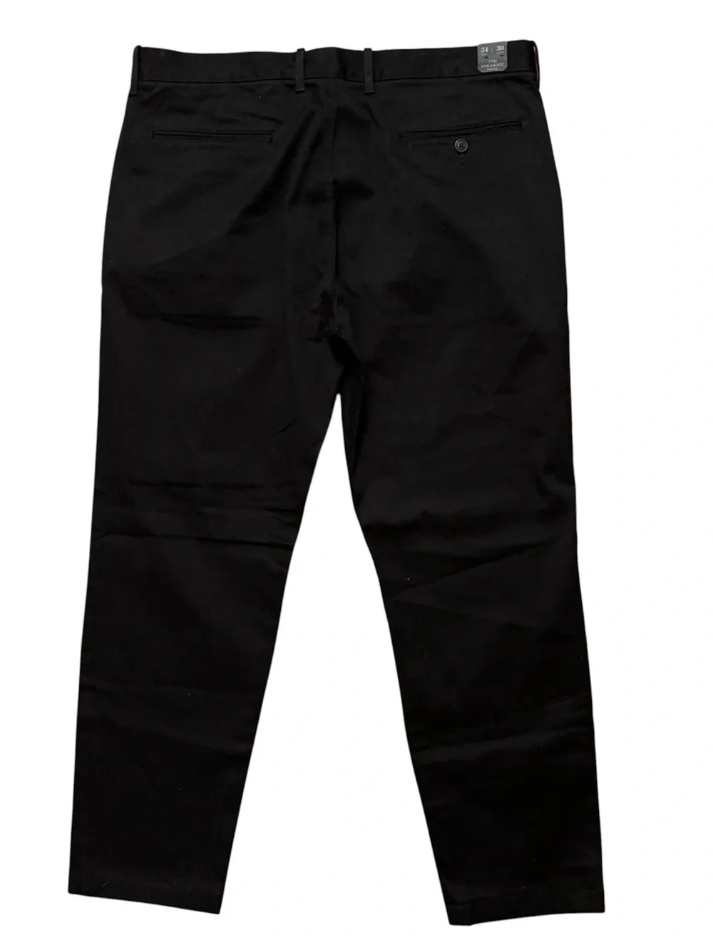 J.Crew Chino Pants Mens Size 34x30 770 Straight Flat Front Stretch Black NEW